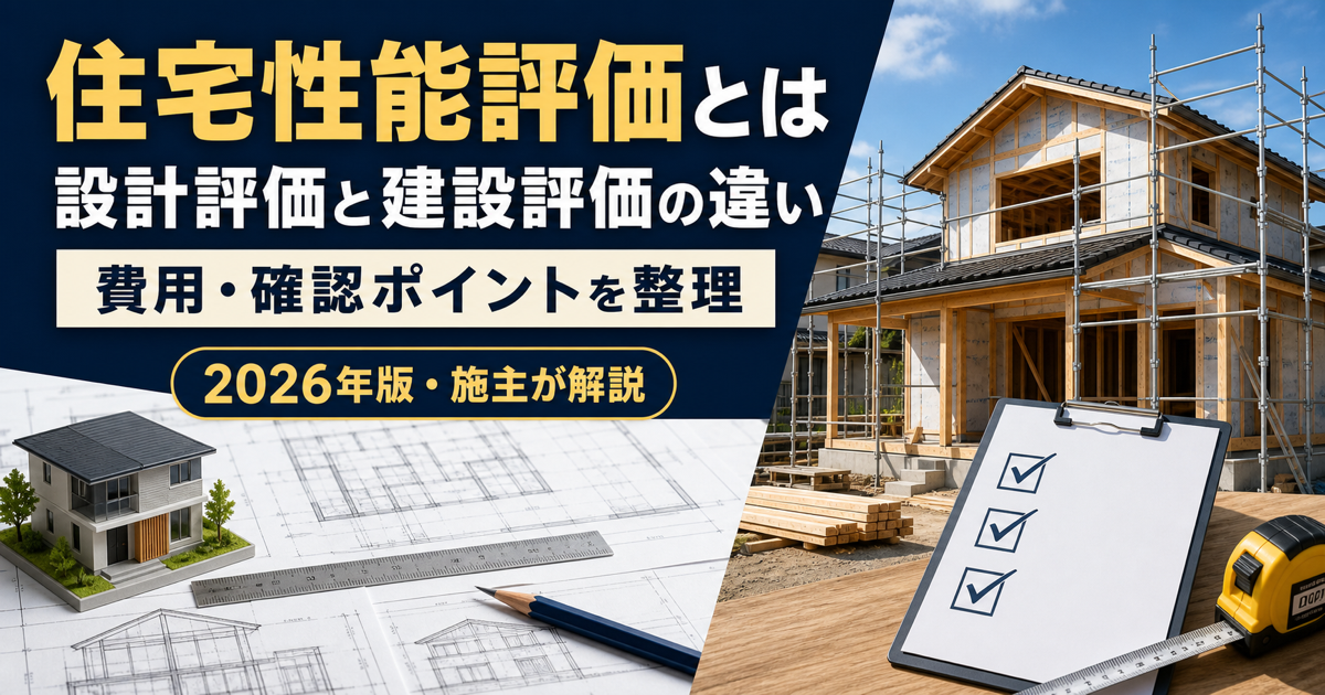 住宅性能評価の設計評価と建設評価の違い・費用・確認ポイント