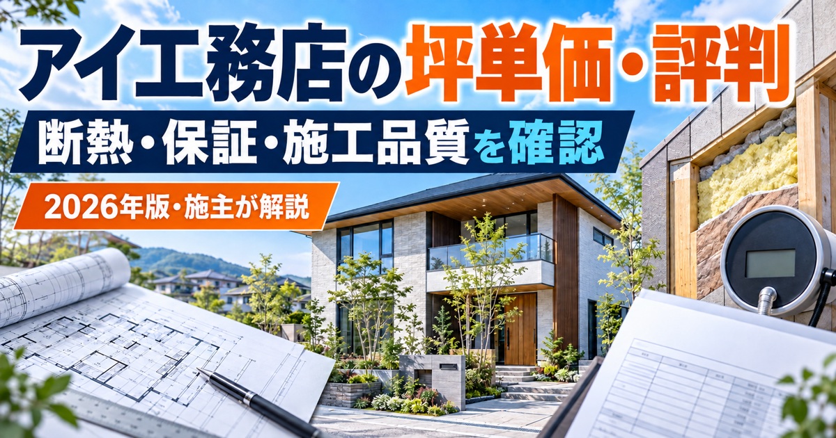 アイ工務店の坪単価・評判を断熱・保証・施工品質から確認する2026年版記事