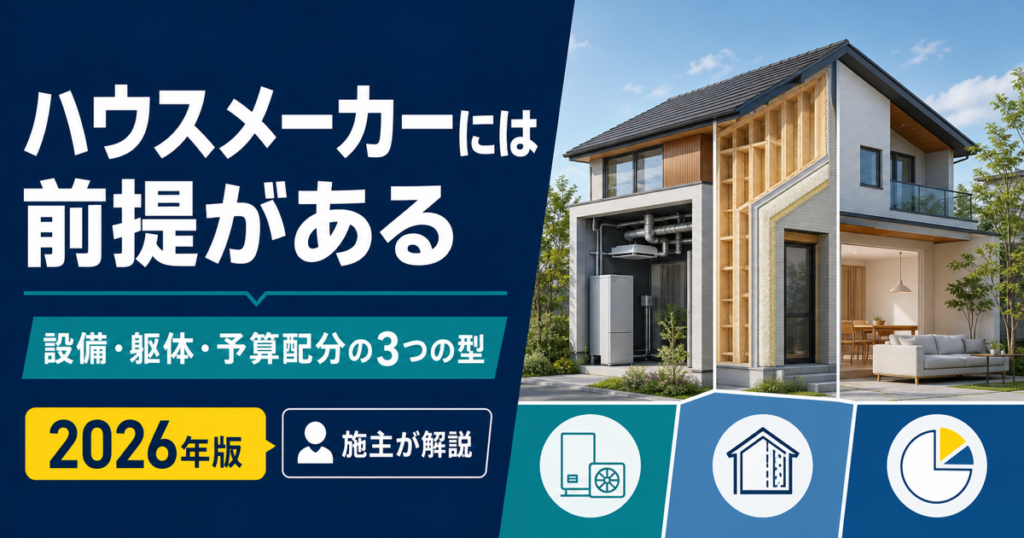 ハウスメーカーには前提がある｜設備・躯体・予算配分の3つの型