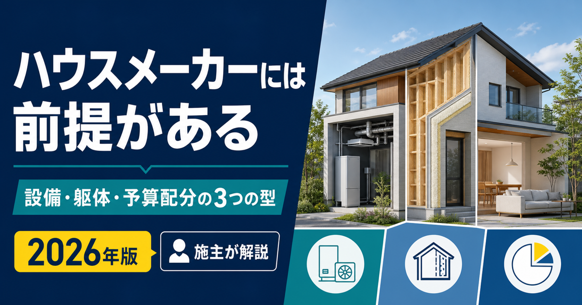 ハウスメーカーには前提がある|設備・躯体・予算配分の3つの型