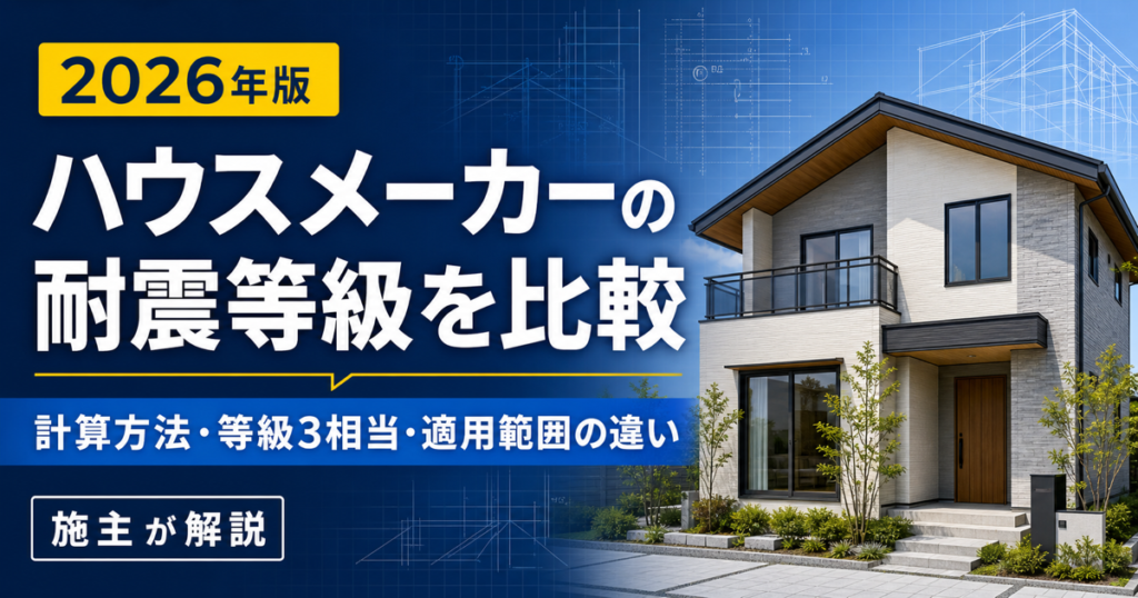 ハウスメーカーの耐震等級を比較｜計算方法・等級3相当・適用範囲の違い