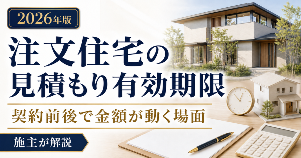 注文住宅の見積もり有効期限と契約前後で金額が動く場面を解説する2026年版アイキャッチ