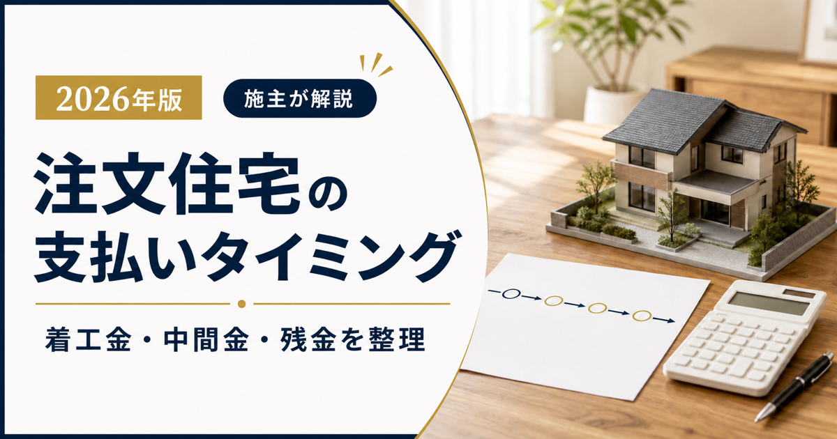 注文住宅の着工金・中間金・残金の支払いタイミング