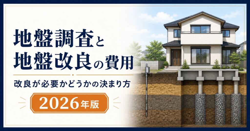 地盤調査と地盤改良の費用｜改良が必要かどうかの決まり方【2026年版】