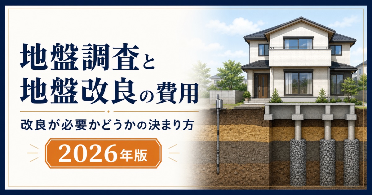 地盤調査と地盤改良の費用|改良が必要かどうかの決まり方【2026年版】
