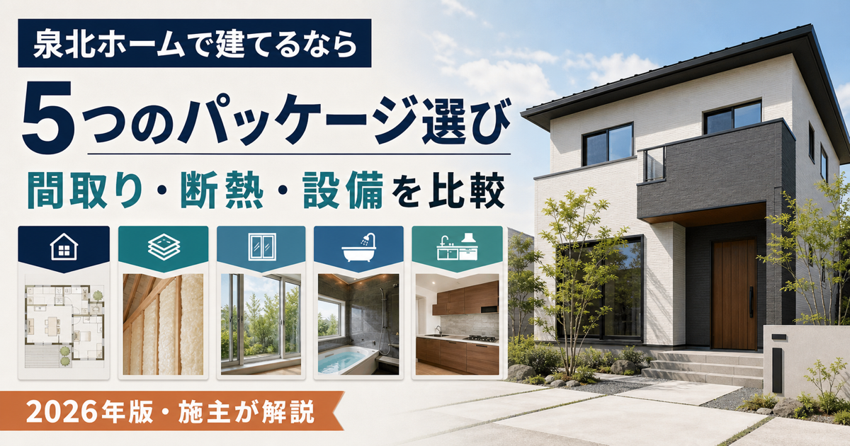 泉北ホームの5つのパッケージと間取り・断熱・設備の比較